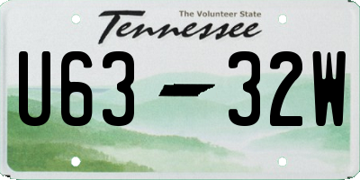 TN license plate U6332W
