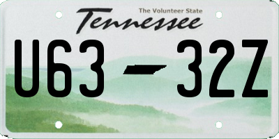 TN license plate U6332Z