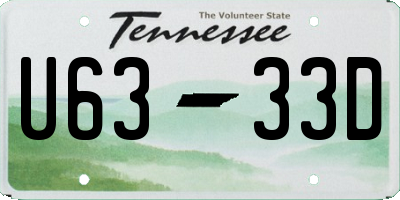 TN license plate U6333D