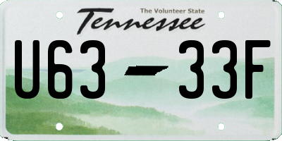 TN license plate U6333F