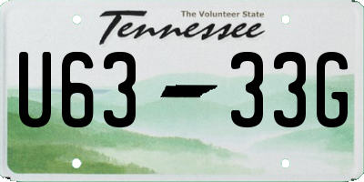 TN license plate U6333G