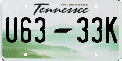 TN license plate U6333K