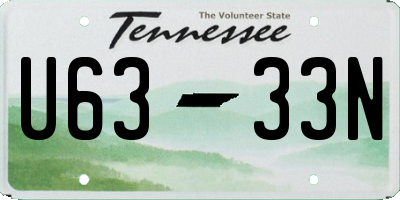 TN license plate U6333N