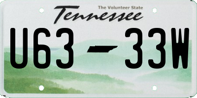 TN license plate U6333W