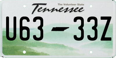 TN license plate U6333Z
