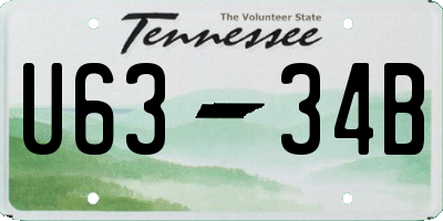 TN license plate U6334B