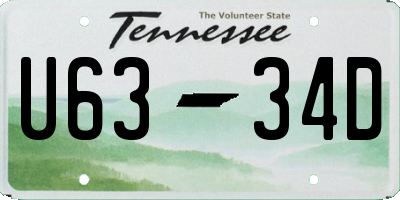 TN license plate U6334D