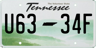 TN license plate U6334F