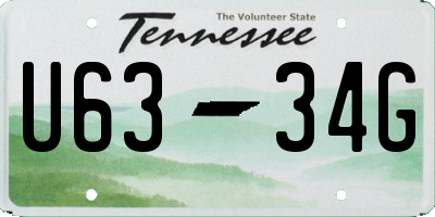 TN license plate U6334G