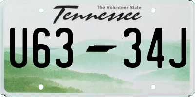 TN license plate U6334J