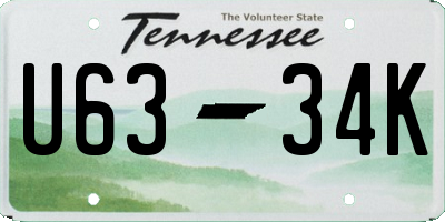 TN license plate U6334K