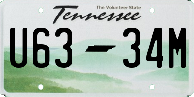 TN license plate U6334M