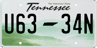 TN license plate U6334N