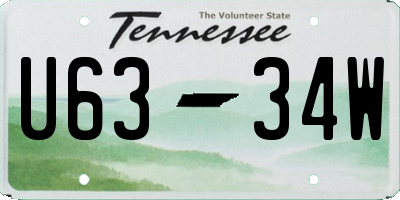 TN license plate U6334W
