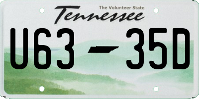 TN license plate U6335D