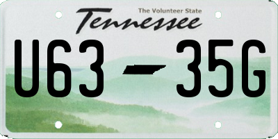 TN license plate U6335G
