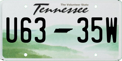 TN license plate U6335W
