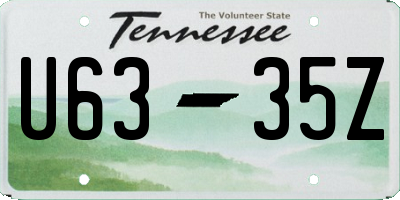 TN license plate U6335Z