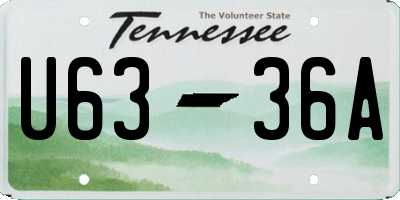 TN license plate U6336A