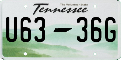 TN license plate U6336G