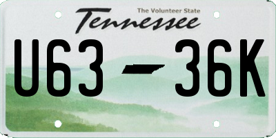 TN license plate U6336K
