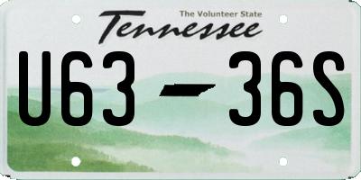 TN license plate U6336S