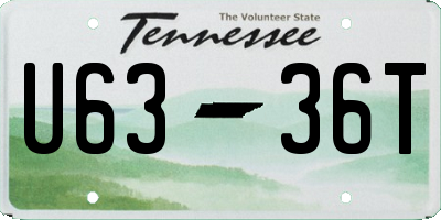 TN license plate U6336T