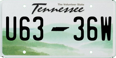 TN license plate U6336W