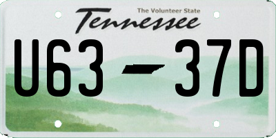 TN license plate U6337D
