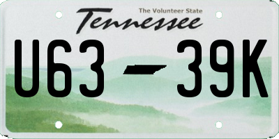 TN license plate U6339K