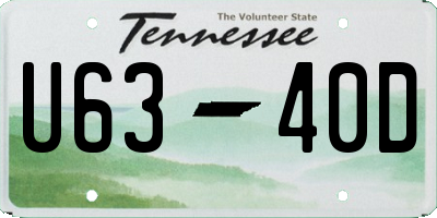 TN license plate U6340D