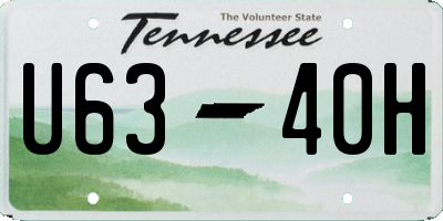 TN license plate U6340H
