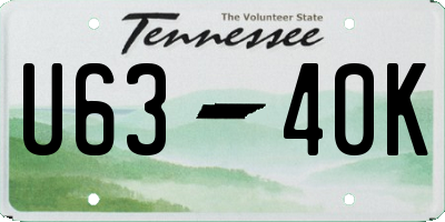 TN license plate U6340K