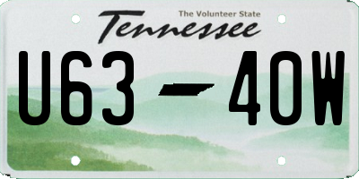 TN license plate U6340W