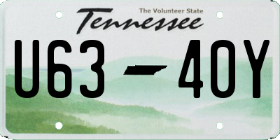 TN license plate U6340Y