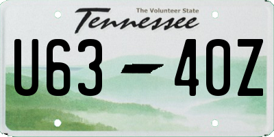 TN license plate U6340Z