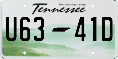 TN license plate U6341D