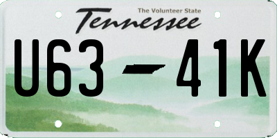 TN license plate U6341K