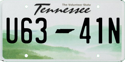 TN license plate U6341N