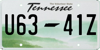 TN license plate U6341Z