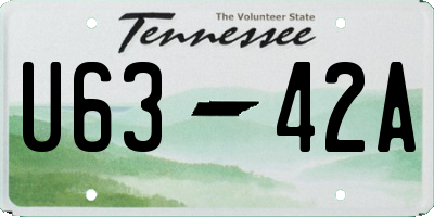 TN license plate U6342A