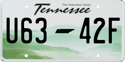 TN license plate U6342F