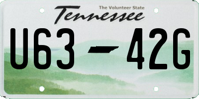 TN license plate U6342G