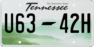 TN license plate U6342H