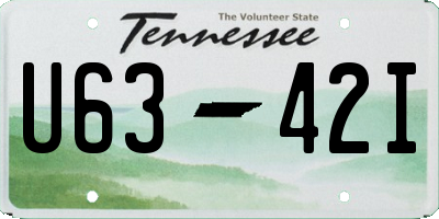 TN license plate U6342I