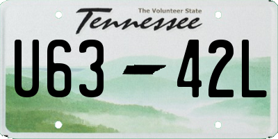 TN license plate U6342L