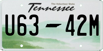 TN license plate U6342M