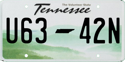 TN license plate U6342N