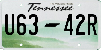 TN license plate U6342R