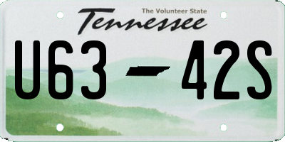 TN license plate U6342S